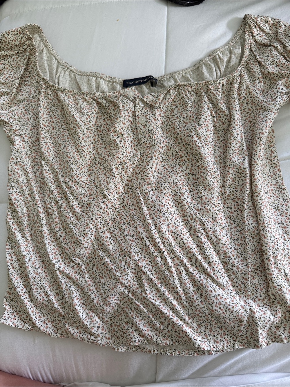 Brandy Melville Clarisse floral off-the-shoulder top